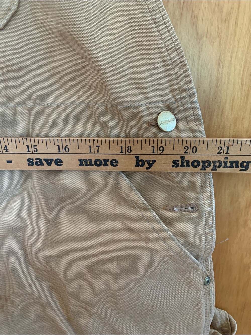 Carhartt double knee unlined distressed vintage bib Overalls utility street XL - Picture 5 of 6